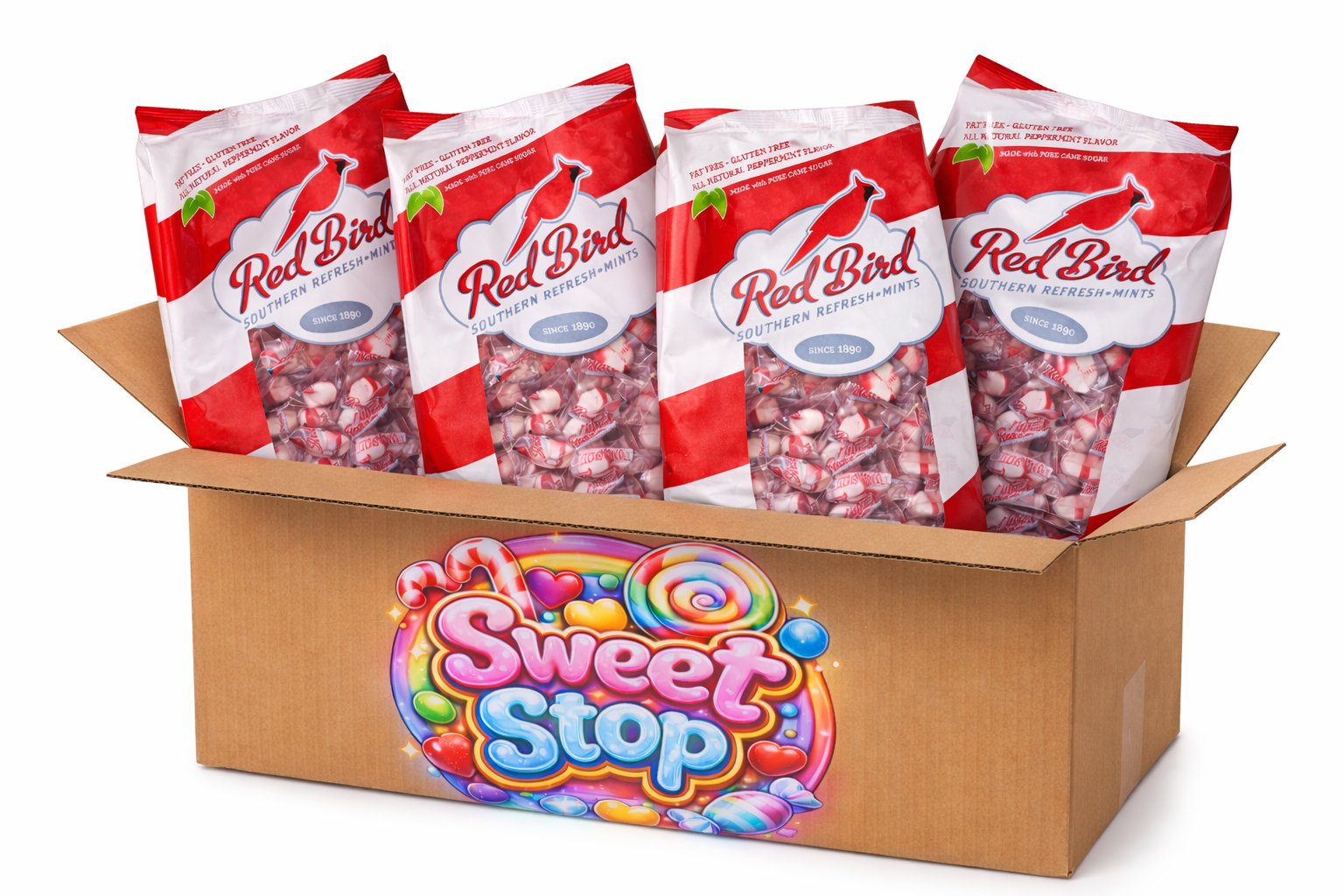 Red Bird Soft Peppermint Puffs Bulk Bag