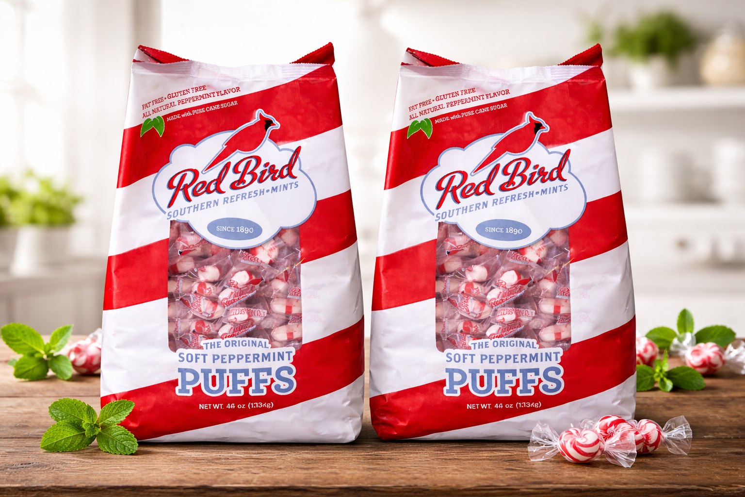 Red Bird Soft Peppermint Puffs Bulk Bag